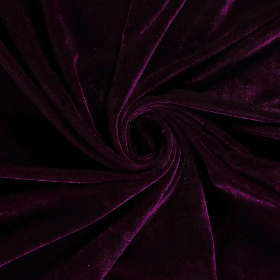 STRETCH SAMT Stoff Velour samtig elastisch Deko Kleider PURPLE EUR 10,98/m - Bild 1 von 1
