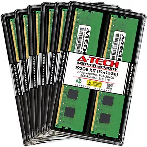 192GB 12x16GB PC5-4800 RDIMM ASRock GENOA2D24G-2L+ GENOA2D24TM3-2L+ Memory RAM - Picture 1 of 3