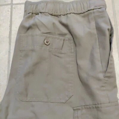 John Blair men's M brown pants elastic zip up tie waist high waist side pockets - Image 1 of 4