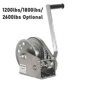 1200/1800/2600 lbs Manual Winches Bi-Directional Self-Locking Stainless Steel - Picture 1 of 21