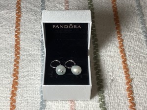 PANDORA Pearl Silver Fashion Earrings 