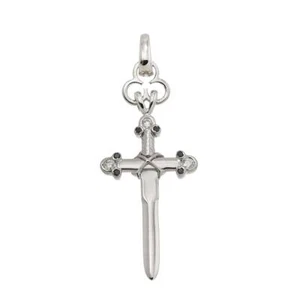 Ciondolo GARRARD croce diamante 0,28 ct top oro bianco 18 carati 750 90270697 - Foto 1 di 7