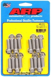 Header Bolt 3/8-16 in Thread 1.000"L 12 Point Head Stainless Polished Set of 16 - Picture 1 of 1