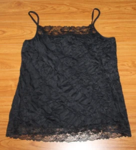 NWT Maurices Plus Black Lace Trim Crinkle Cami size 3x - Picture 1 of 5