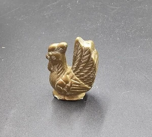 Vintage Miniature Brass Rooster / Chicken Figurine Miniature 1 1/2” Collectable  - Picture 1 of 7