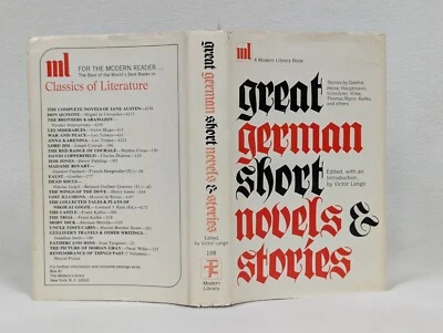 Great German Short Novels & Stories Modern Library Vintage 1952 HCDJ - Image 1 of 4