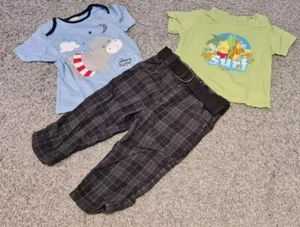 Neu Hose + T-Shirt Gr. 74 kariert Cool Schick Winnie Pooh Disney Set Outfit C&A - Bild 1 von 7