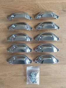10pcs Kitchen Door Cabinet shaker Cup handles Furniture Pull retro Shell Handles - Picture 1 of 4