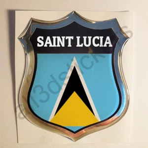 Autocollant Sainte-Lucie Emblème Adhésif Sainte-Lucie Drapeau 3D Résine Voiture - Photo 1/1