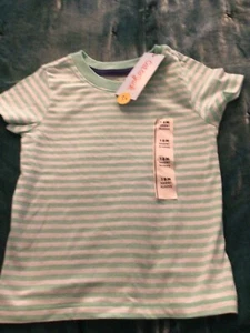 Cat & Jack toddler boy mint stripe t shirt NWT sz 18M - Picture 1 of 3
