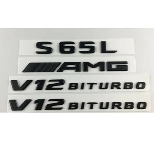 matte Black CLA45 AMG TURBO 4MATIC Trunk Emblems Badges for Mercedes C117 X117 - Picture 1 of 2