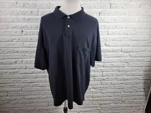 Camisa Polo Puritan Para Hombres 3XL Manga Corta Negra Tejida Mezcla de Algodón Bolsillo Informal - Imagen 1 de 7