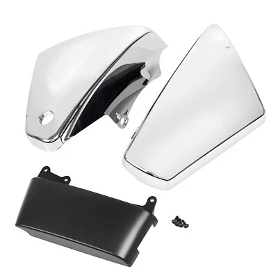Chrome Battery Side Covers Panel Fairing For Kawasaki Vulcan 900 VN900C Custom Foto 1 de 4