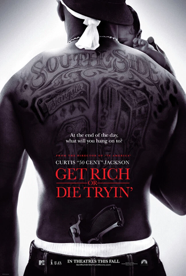 Get Rich Or Die Tryin' (2005) original movie poster advance - d-sided - rolled