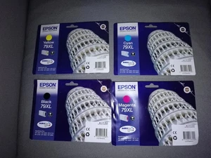 ORYGINALNY PEŁNY ZESTAW EPSON 79XL ORYGINALNE wkłady atramentowe Czarny Cyan Purpurowy Żółty - Zdjęcie 1 z 2
