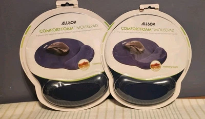 2 Pack Allsop MousePad Pro Memory Foam Mouse Pad with Wrist Rest - Blue  - Image 1 of 2