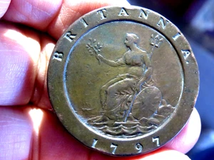 SEHR SCHÖNE GEORGE III 1797 CARTWHEEL GROSSE KUPFER TWOPENCE MÜNZE K1 - Bild 1 von 2