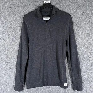 Reigning Champ 100% Merinowolle 1/4 Zip Pullover Sweater - Herren Gr. S - grau - Bild 1 von 9
