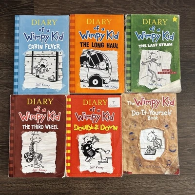 Diary of a Wimpy Kid Book Lot of 6 by Jeff Kinney Scholastic - Image 1 of 4