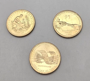 SACAGAWEA GOLD DOLLAR COINS No MINT - No YEAR Lot of 3 Circulated - Picture 1 of 5