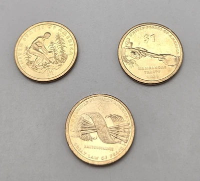 SACAGAWEA GOLD DOLLAR COINS No MINT - No YEAR Lot of 3 Circulated - Image 1 of 4