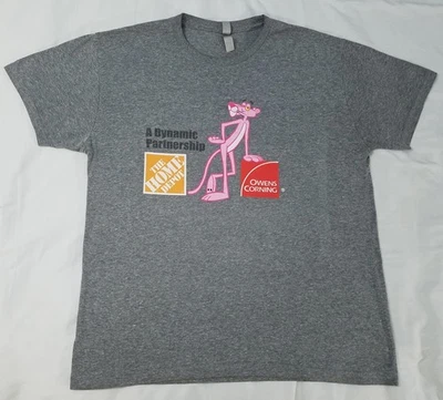 Camisa Home Depot Owens Corning Paint Pink Panther talla GRANDE dibujos animados Foto 1 de 4