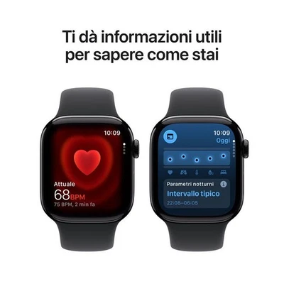 Apple Watch Series 11 GPS 42mm Cassa Alluminio Jet Black con Sport Band Nero - S - Immagine 1 di 4