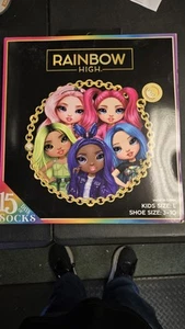 Girls Rainbow High 15 Days of Socks Advent Calendar NWT Kids Lg Shoe Size 3-10 - Picture 1 of 3