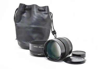 w/Filter Metal Hood [Near MINT] CONTAX Carl Zeiss 85mm f1.4 MMJ Lens C/Y From JP - Image 1 of 4