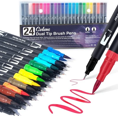 24/36 Farben Graffiti Stift Set Markierungen Doppelspitze Alkohol Marker Set - Bild 1 von 4