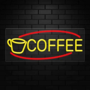 Coffee Sign for Business Displays | LED Flex Neon | 32"W x 13"H x 1"D - Picture 1 of 5