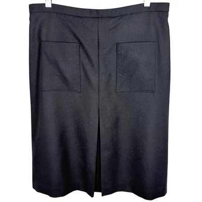 Pendleton Womens 100% Virgin Wool Kick Pleat Skirt Front Pockets Lined Black 12  - Image 1 of 4