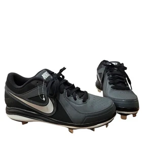 Nike Air MVP Pro Metal Cleats Black and White Athletic Baseball Shoes Size 11 - Picture 1 of 12