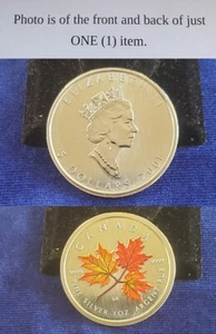 Canada 2001 argento foglia d'acero colorato 1 oncia troy .9999 moneta d'argento 241107 - Foto 1 di 1