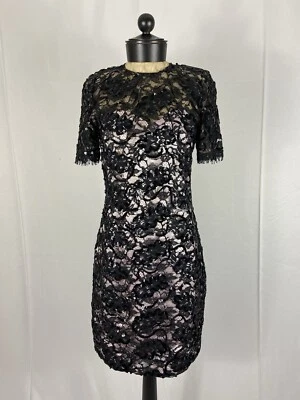 Vestido negro Carolina Herrera talla 10 vintage de cóctel hasta la rodilla lentejuelas  Foto 1 de 4