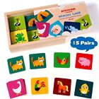 Tacobear Matching Memory Game for Kids Ages 3+ - 24 Pieces Cute Animal Wooden Me