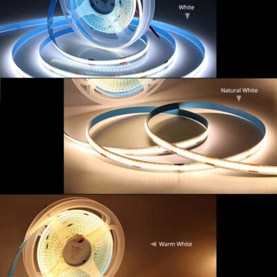 DC12V Flexible 320/528 COB Strip Light Warm Natural Cold White 3000 4000 6000K - Image 1 of 4