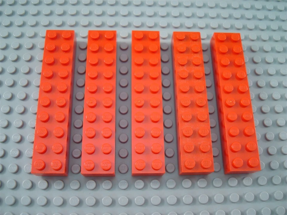 LEGO Lot of 5 Red 2x10 Bricks - Image 1 of 1