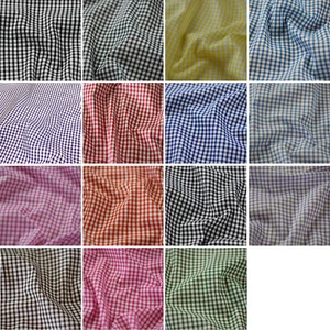Polycotton Fabric 1/8" Gingham Check Material Dress Craft Uniform Bunting - Picture 1 of 43