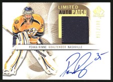 2012-13 SP Authentic Limited Autograph Patches Pekka Rinne Auto RC Rookie /100