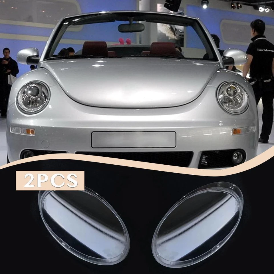 LH&RH Headlight Headlamp Clear Lens Cover For 2004-2010 Volkswagen Beetle 2PCS — 第 1/4 张图片
