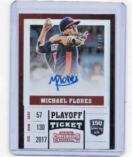 2017 ELITE EXTRA EDITION MICHAEL FLORES AUTO USA BASEBALL 01/15 PLAYOFF TICKET