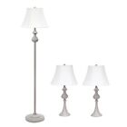 Lalia Home Perennial Traditional Valletta 3 Piece Metal Lamp Set (2 Table Lam...
