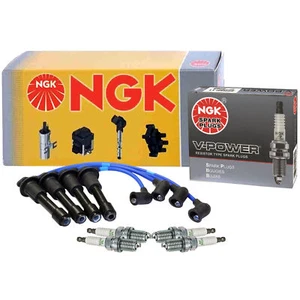 NGK Wire & 4 VPower Spark Plugs Kit For Mazda Miata Base LE SE 1.6 L4 DOHC 90-93 - Picture 1 of 1