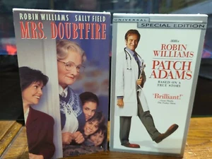 Lot of 2 Robin Williams VHS Tapes - Patch Adams & Mrs, Doubtfire - Free Shipping - Picture 1 of 4
