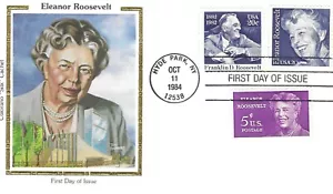 Colorano Silk FDC 1984 20c Eleanor Roosevelt Combo Sc # 2105a, 1236, 1950 - Bild 1 von 1