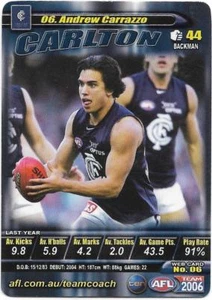 2006 TeamCoach (06) Andrew CARRAZZO Carlton - Picture 1 of 1