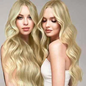 Women's Synthetic Black Blonde Long Curly Wig, 27 Inch Long Curly Wig - Picture 1 of 20