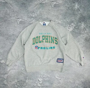 RARE Vintage 90's Champion Sweatshirt Miami Dolphins NFL Pro Line Embroide sz M - Picture 1 of 8