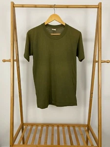 Vintage 80er Jahre Militärgrün 50/50 dünn verblasst leer Einzelnaht T-Shirt Größe S USA - Bild 1 von 5